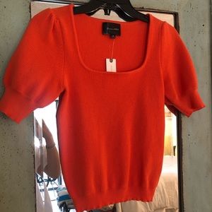Line and dot knit top